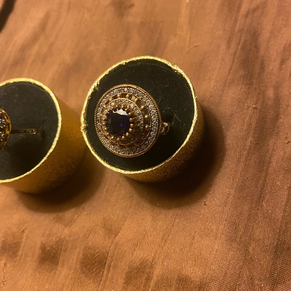 Nice Sterling silver yellow gold bronze with natural gems - Picture 5 of 10